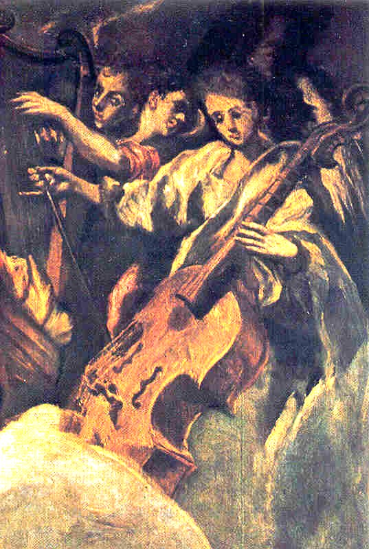 Viola da gamba in painting by El Grecco, 1596