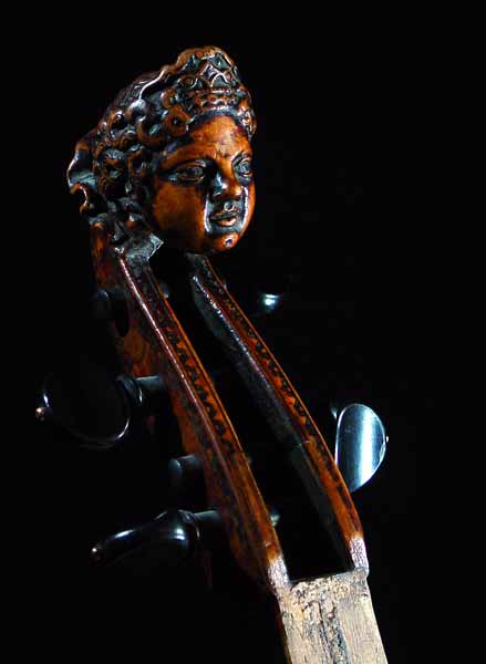 Viola da gamba head from pardessus, French, 18th c.