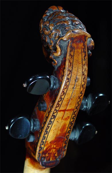 Viola da gamba head from pardessus, French, 18th c.