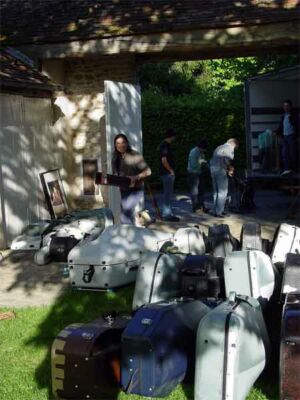 A bunch of flight cases